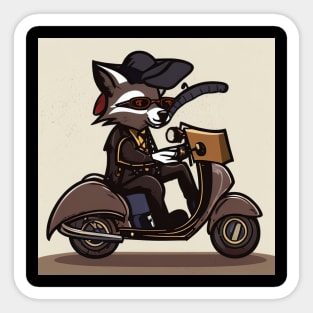 A steampunk fox fursona with boots Sticker